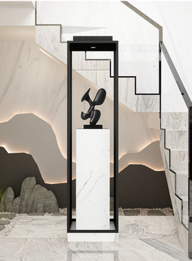 摆件雕塑台大理石底座售楼处酒店大堂会所落地式基座商业装饰摆台