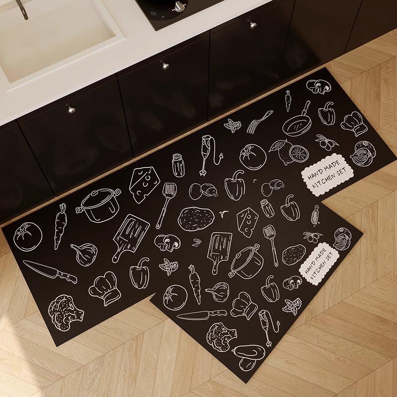 厨房地垫防滑防油可擦免洗家用软垫矽藻泥耐脏防水脚垫长条吸水凉