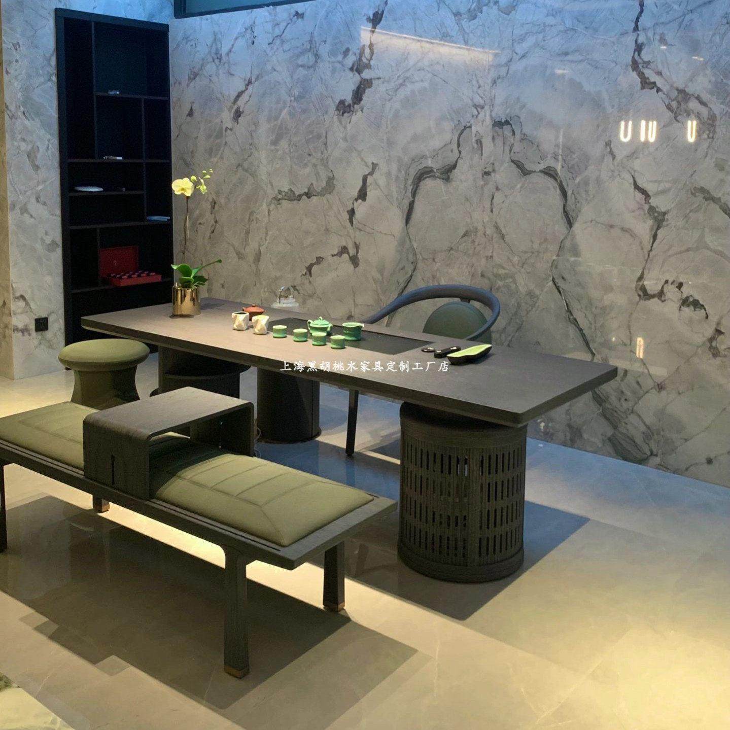 意式实木橡木茶桌家用湿泡茶台新中式功夫茶桌椅组合设计师茶台,住宅家具,家用茶台/茶桌,淘宝优惠券,粉丝福利购,淘宝优惠卷