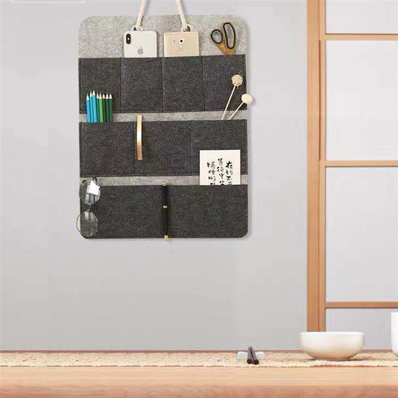 收纳挂袋挂饰挂件收纳袋墙挂式整理毛毡布艺挂兜多层布袋门后壁挂