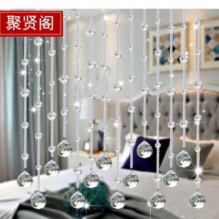 装 水晶门帘卧室厨房玄关客厅隔断帘阳台免打孔珠帘卫生间 饰屏风