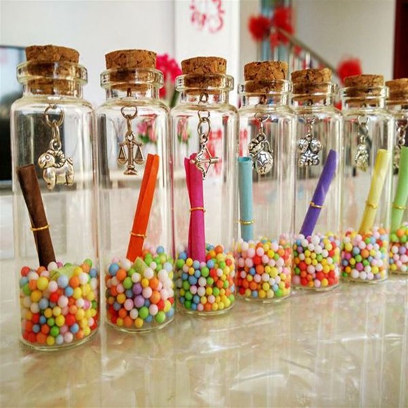 十二星座吊坠许愿瓶圣诞s节礼物漂流瓶彩色瓶迷你小号许愿瓶礼品
