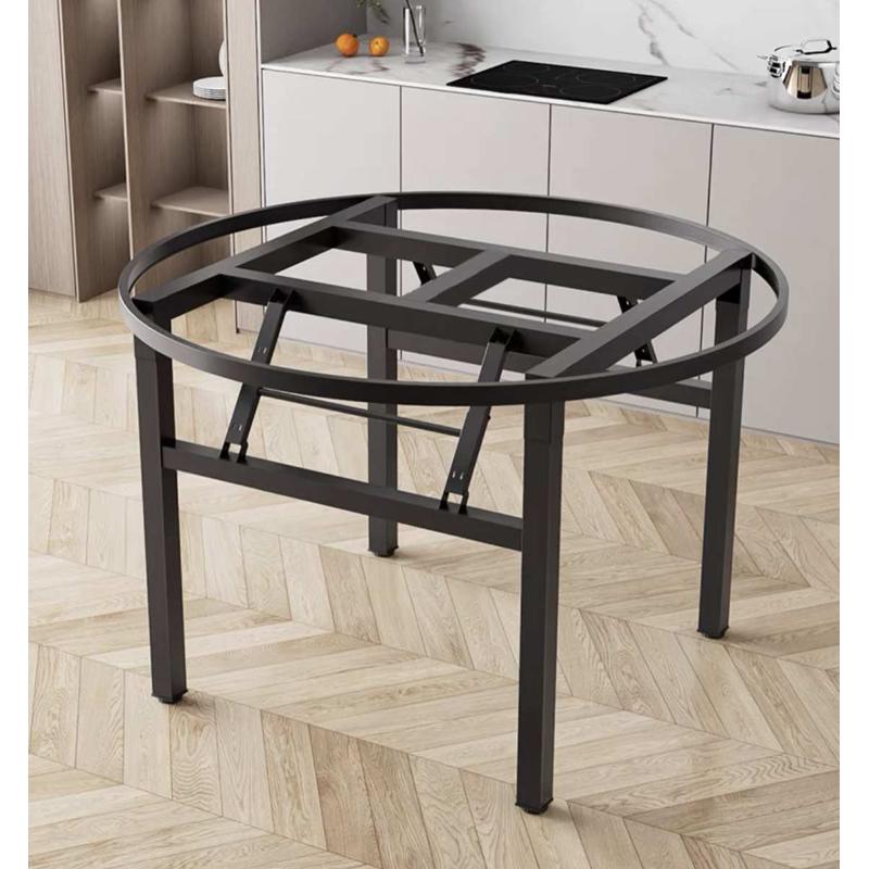 可升降桌脚折叠桌子腿办公桌架双B弹簧支架加厚圆桌架简易对折铁