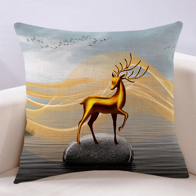 新中式抽象质感山水石来运转抱枕客厅沙发靠枕座椅靠背床头大靠包