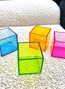 亚克力彩色收纳小盒子 拍照道具摆件桌面房间装饰网红静物拍摄