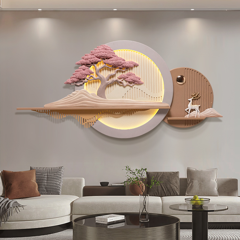 简约轻奢客厅沙发背景墙装饰画立体浮雕创意高档挂画卧室餐厅壁画图片