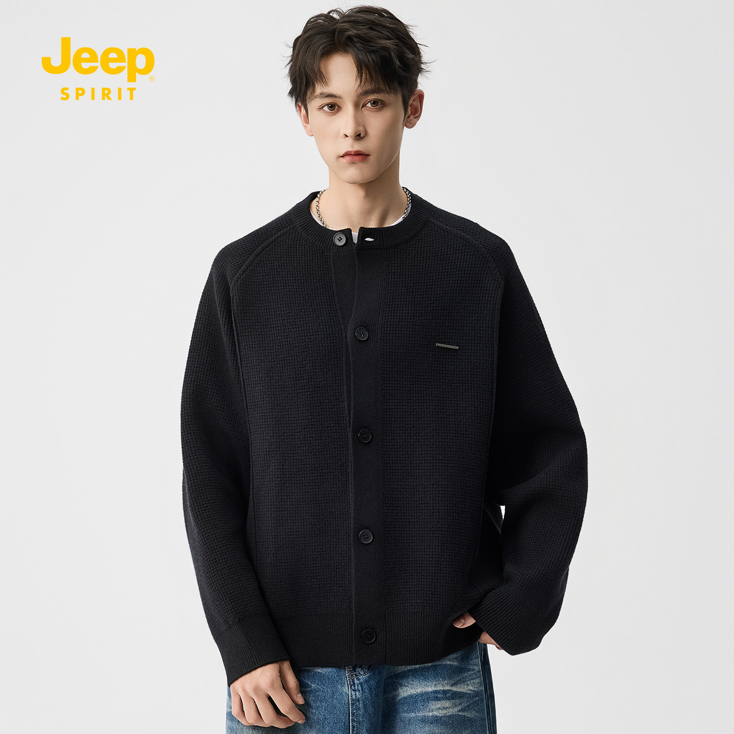 JEEPSPIRIT针织开衫毛衣男外套