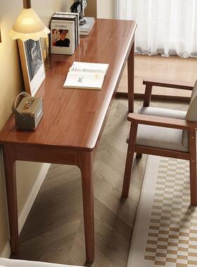 实木书桌40/45宽窄桌子家用简易电脑桌小户型卧室中学生书桌