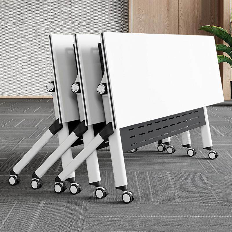 折叠会议桌可移动简易拼接长条桌带轮多功能折叠培训办公桌椅组合