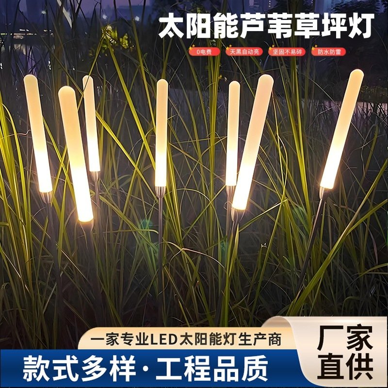 太阳能户外防水地插草坪灯别墅花园灯芦苇荧光棒庭院灯装饰氛围灯