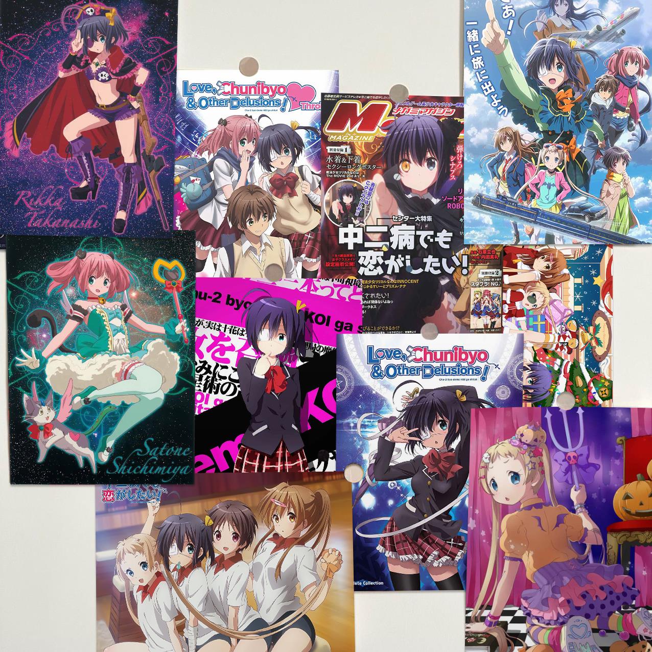 日系动漫海报中二病也要谈恋爱ins二次元少女心房间卧室背景墙贴