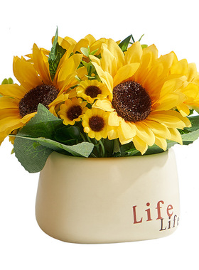 向日葵假花仿真花摆设绿植仿真摆件家居客厅餐桌装饰拍摄道具盆栽