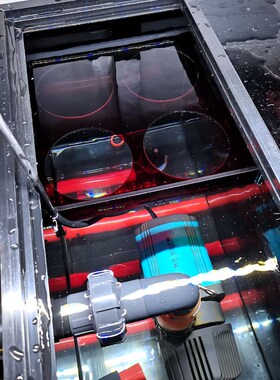 1.2米左侧溢流岩板兰寿缸灰色轻奢简约款鱼便分离加岩板高端定制