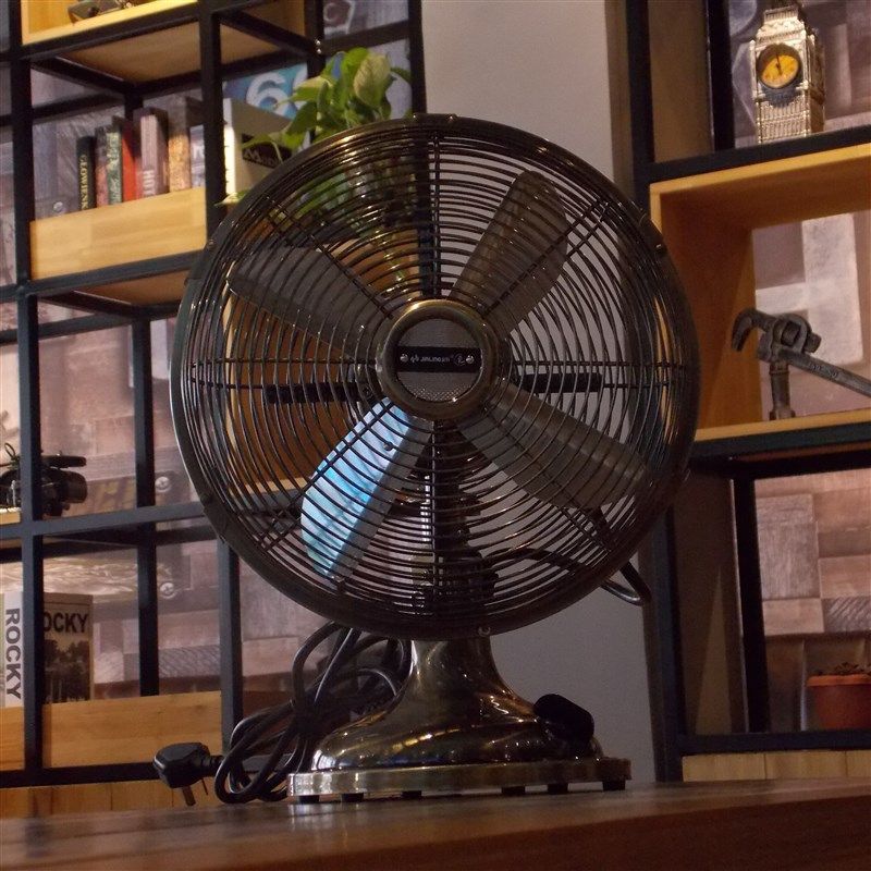 金羚仿古扇复古落地扇台式粉色风扇金属台扇古典欧式家居台扇怀旧