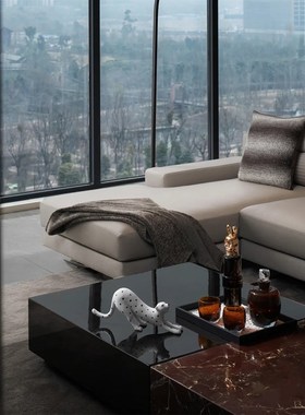 E-Pin 逸品家居轻奢酒具套组搭配样板房客厅茶几摆件装饰马毛托盘