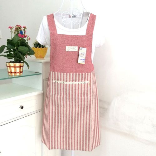 韩版餐厅服务员棉麻烘焙文艺园艺幼儿园水果店时尚罩衫围裙工作服