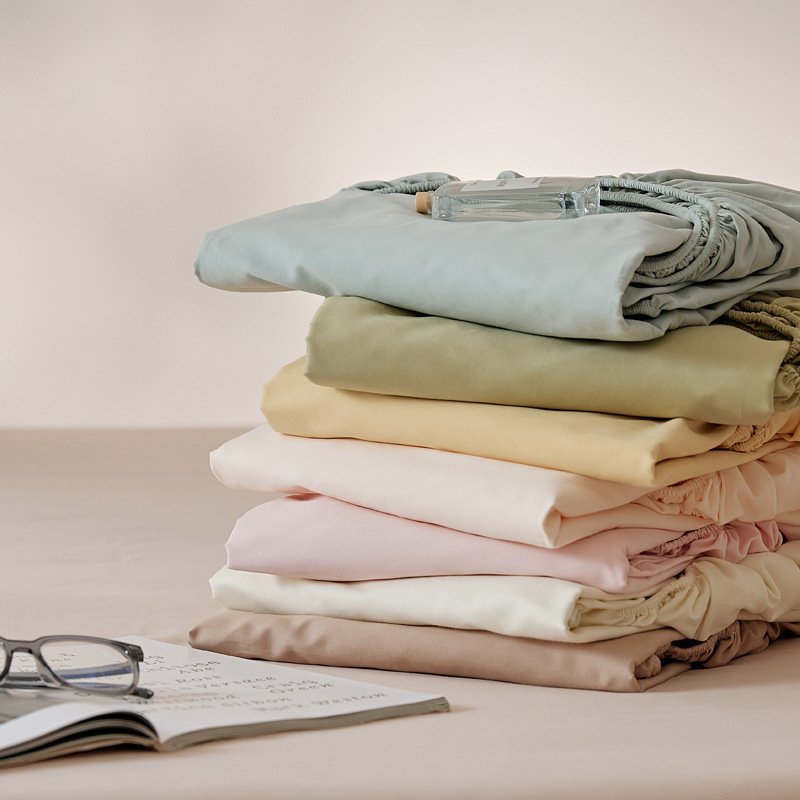 100s纯棉长绒棉磨毛被套单件秋冬加厚床笠全棉被罩纯色床单枕套