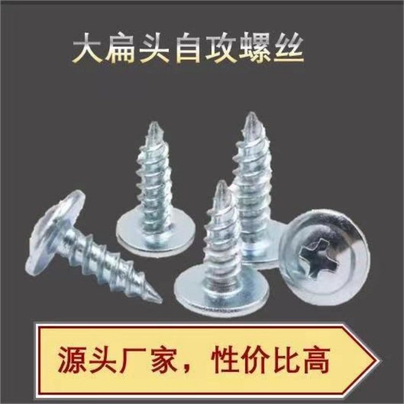 大扁头自攻螺丝华司木尖尾木螺丝十字大盖帽带垫介子螺钉4.2厂家
