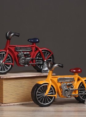 复古自行车模型摆件家居橱窗装饰桌面摆设餐厅酒柜咖啡厅软装饰品