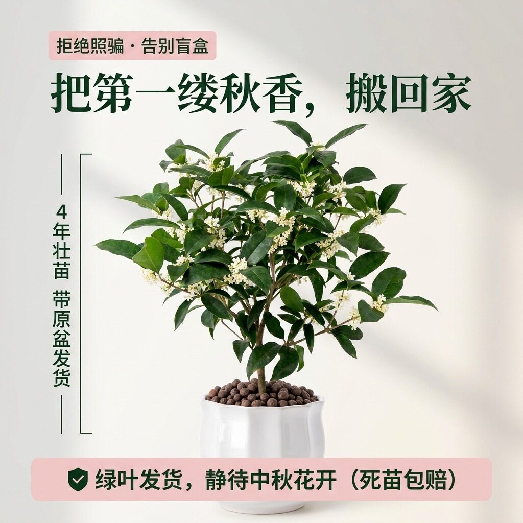 浓香型老桩四季桂花树苗盆栽原土