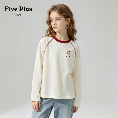 Five Plus女童长袖t恤春秋款2026新款秋装大童薄款衣服儿童上衣