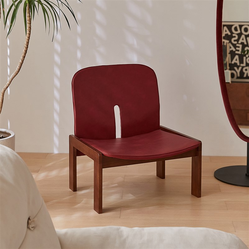 小卡家居北欧设计师中古沙发椅阳台客厅复古实木椅单人沙发小户型