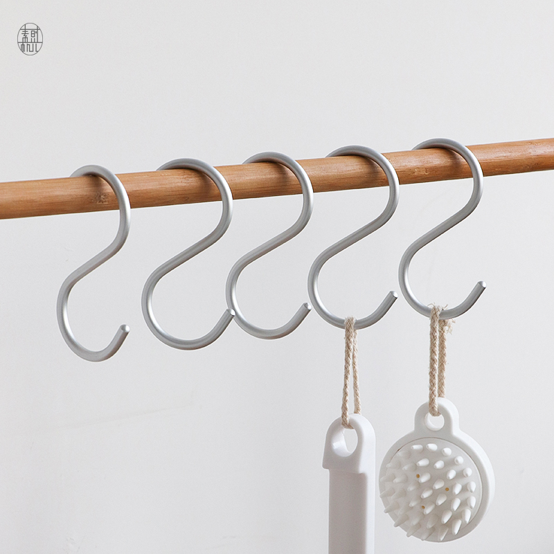 多功能铝制s型挂钩门后厨房s钩子金属浴室柜门大号挂衣架横杆s勾