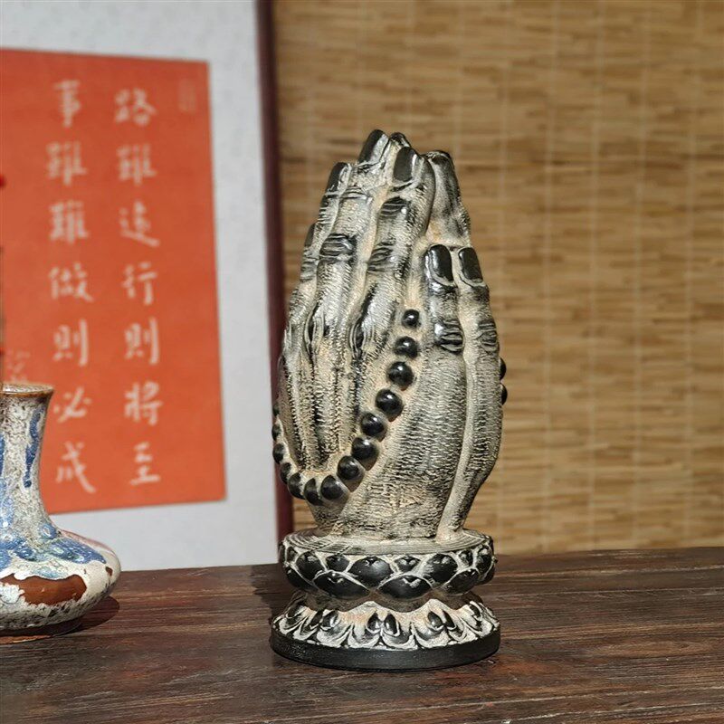 中式佛手茶席茶宠摆件彷古案头青石装饰居家雕刻覆古陈设禅意石雕