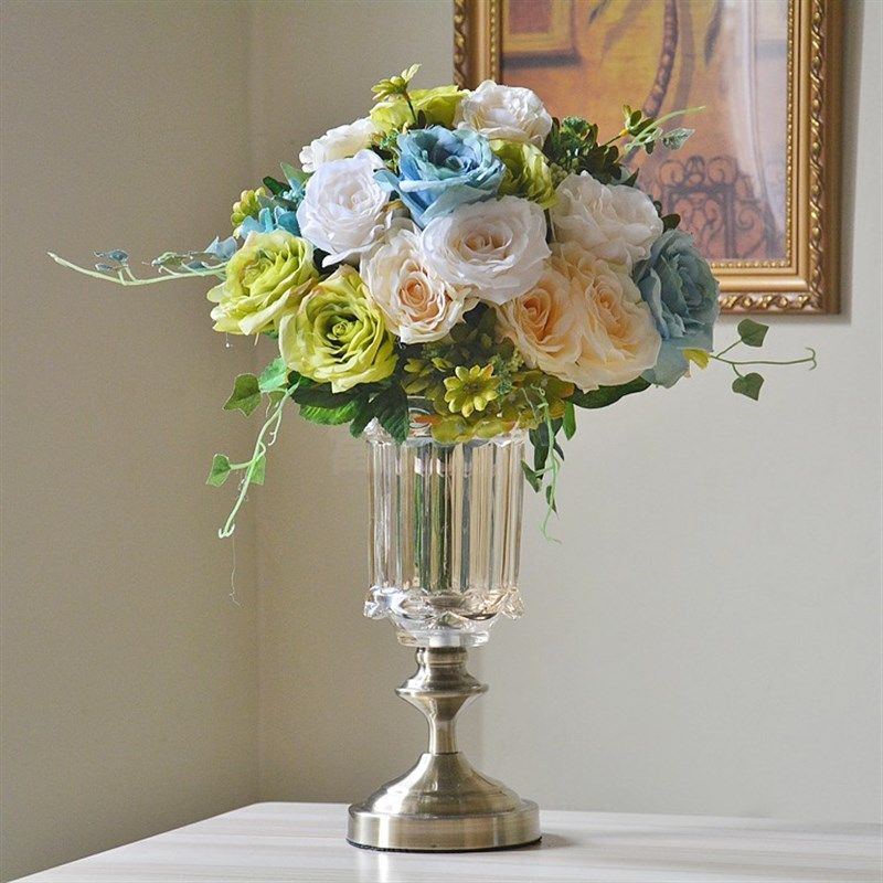 欧式样板房客厅书房玄关复古糖果盅烟灰缸水果盘做旧装饰花瓶摆件