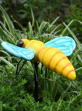 户外花园装饰摆件仿真蜜蜂插件别墅庭院草丛花盆布置公园景区布置