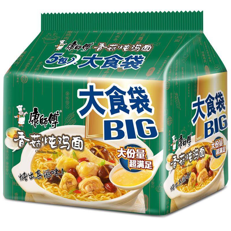 康师傅大食袋泡面香菇炖鸡面整箱装袋big泡面大面饼即食速食餐