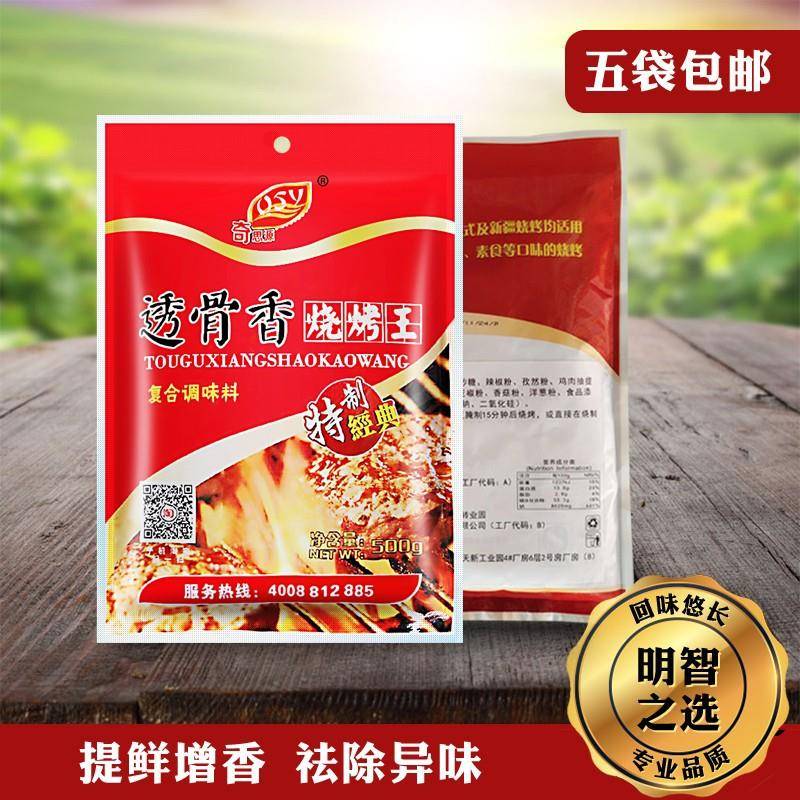奇思源透骨香烧烤王调味料500g商用烧烤复合调味料烧烤料增香提鲜