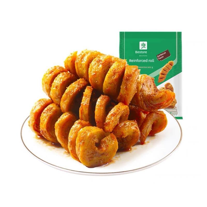新货正品烧烤味面筋卷120g素食烤面筋豆干卷独立包装辣条零食