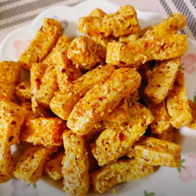 网红小吃叙永超神麻辣豆腐干长条脆油炸三角豆干零食纯手工包邮