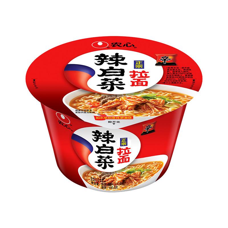 桶装面条农心辣白菜碗面杯面碗泡面桶装方便面速食面条