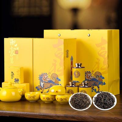 节日送礼佳品大红袍武夷山红茶金骏眉茶叶茶具高档组合礼盒装240g