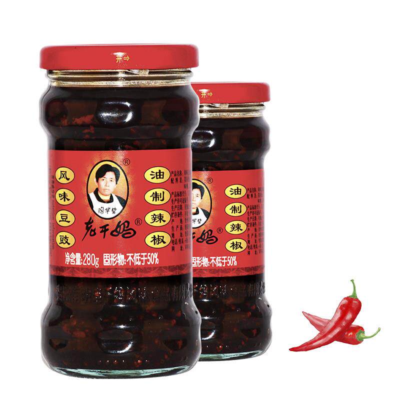 老干妈风味豆豉油制辣椒280g下饭蘸食贵州特产陶华碧厨房调味品