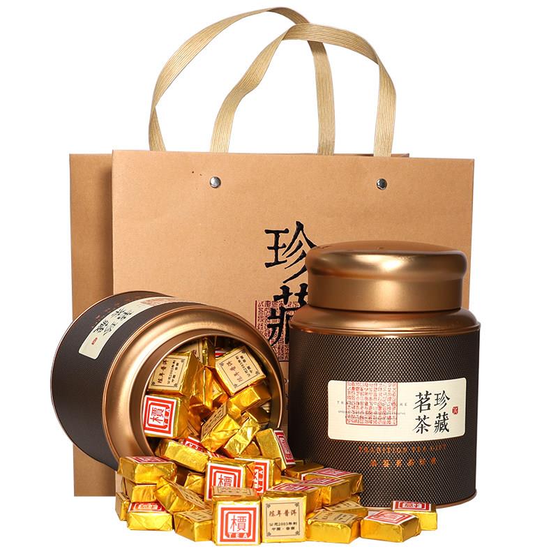 500g云南勐海古树普洱茶熟茶小金砖小沱茶方砖2003陈年普洱茶叶