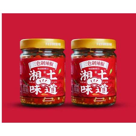 湖南农家特辣三色蒜蓉辣椒酱自制手工香辣剁辣椒新老包装随