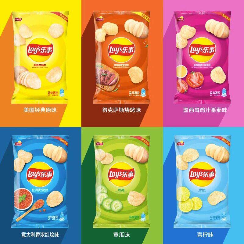 乐事薯片70g原味黄瓜烧烤番茄红烩马铃薯片混合组合零食礼包批零
