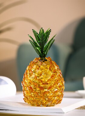 黄水晶菠萝旺财聚财兴旺电视柜家居玄关现代创意装饰礼品小摆件女