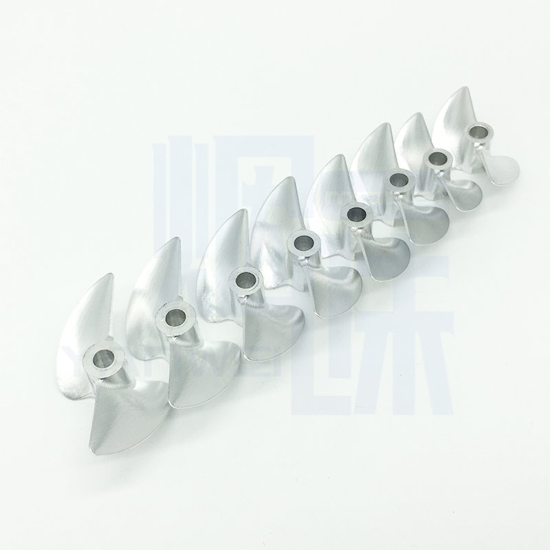 船模 无刷竞速船用 4mm卡t口正反螺旋桨CNC铝合金430--445 二叶桨