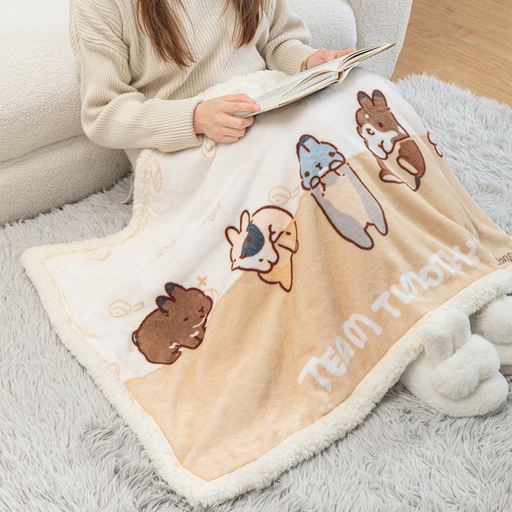 2025新年毛毯蛇年mini盖腿小毯子冬季办公室午睡加厚毯毯盖腿神器