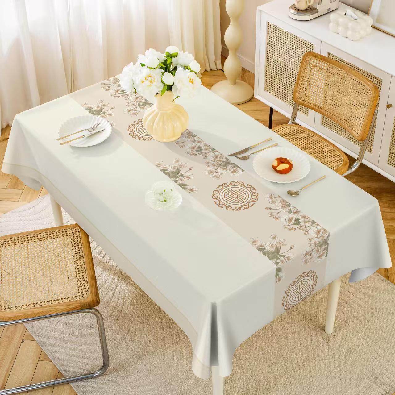 天丝桌布防水防油免洗防烫2025新款轻奢高级感长方餐桌垫茶几桌布,居家布艺,桌布,淘宝优惠券,粉丝福利购,淘宝优惠卷