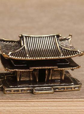 黄铜微景观配件假山古楼阁盆景水陆缸鱼缸摆件中式古建筑微缩模型