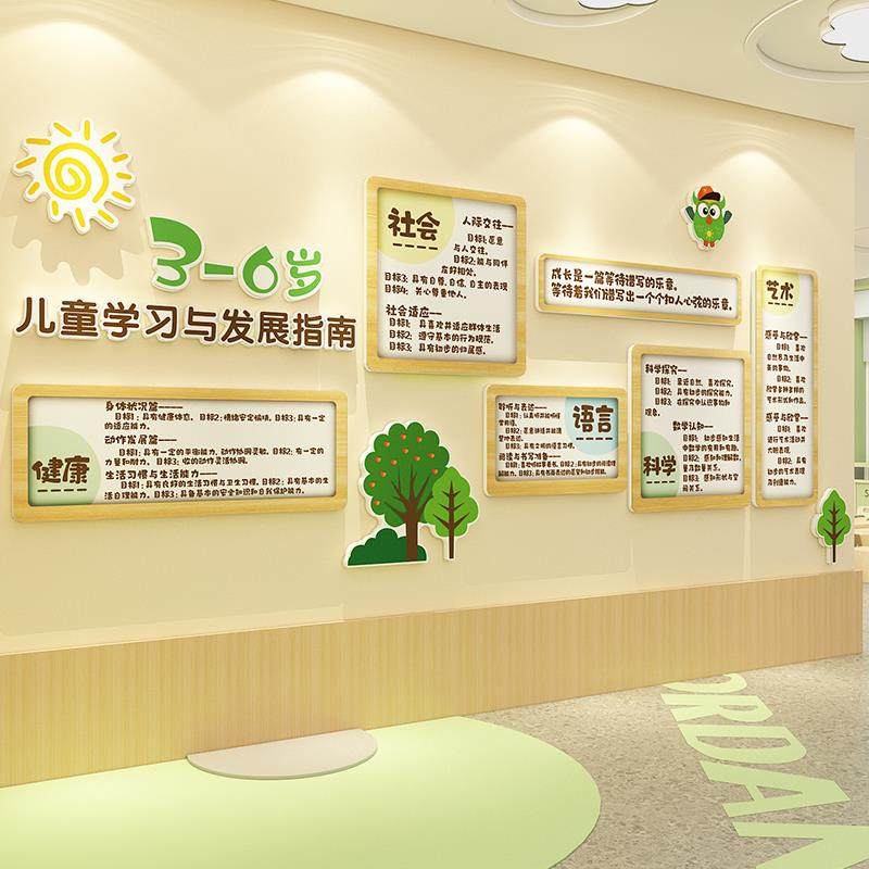 幼儿园环创主题墙面装饰走廊文化材料3-到6岁儿童学习与发展指南,家居饰品,文化墙贴,淘宝优惠券,粉丝福利购,淘宝优惠卷