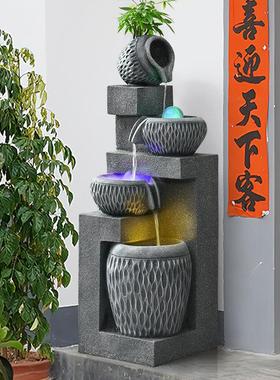落地招财风水轮客厅简约现代装饰礼品办公室流水喷泉循环水景摆件
