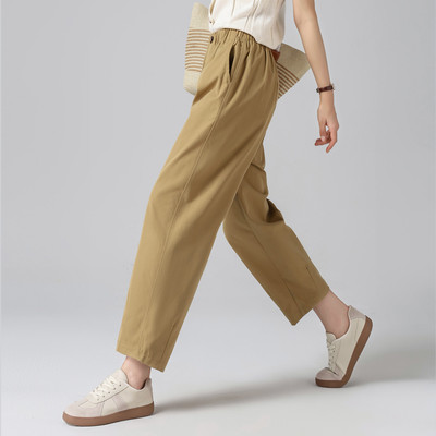 高腰显瘦直筒休闲裤女九分裤