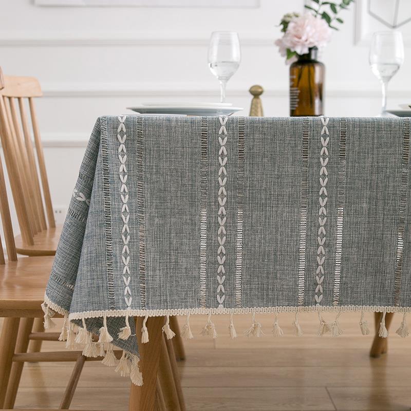 北欧简约棉麻桌布2023年新款餐桌布艺长方形桌布茶几日系风高级感