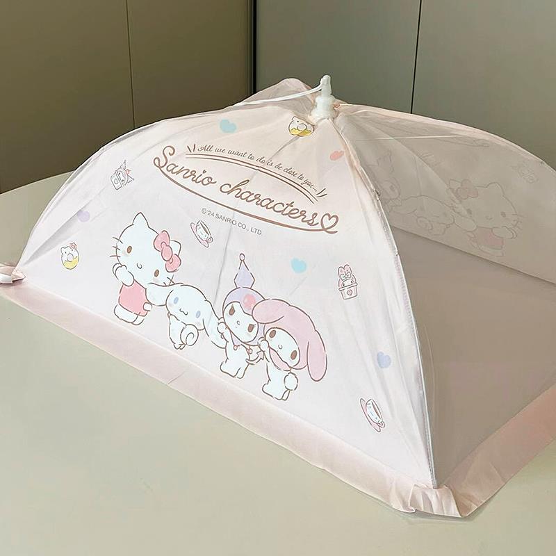 哈喽kitty三丽鸥饭菜罩餐桌罩菜罩子子家用可折叠厨房遮尘防苍蝇